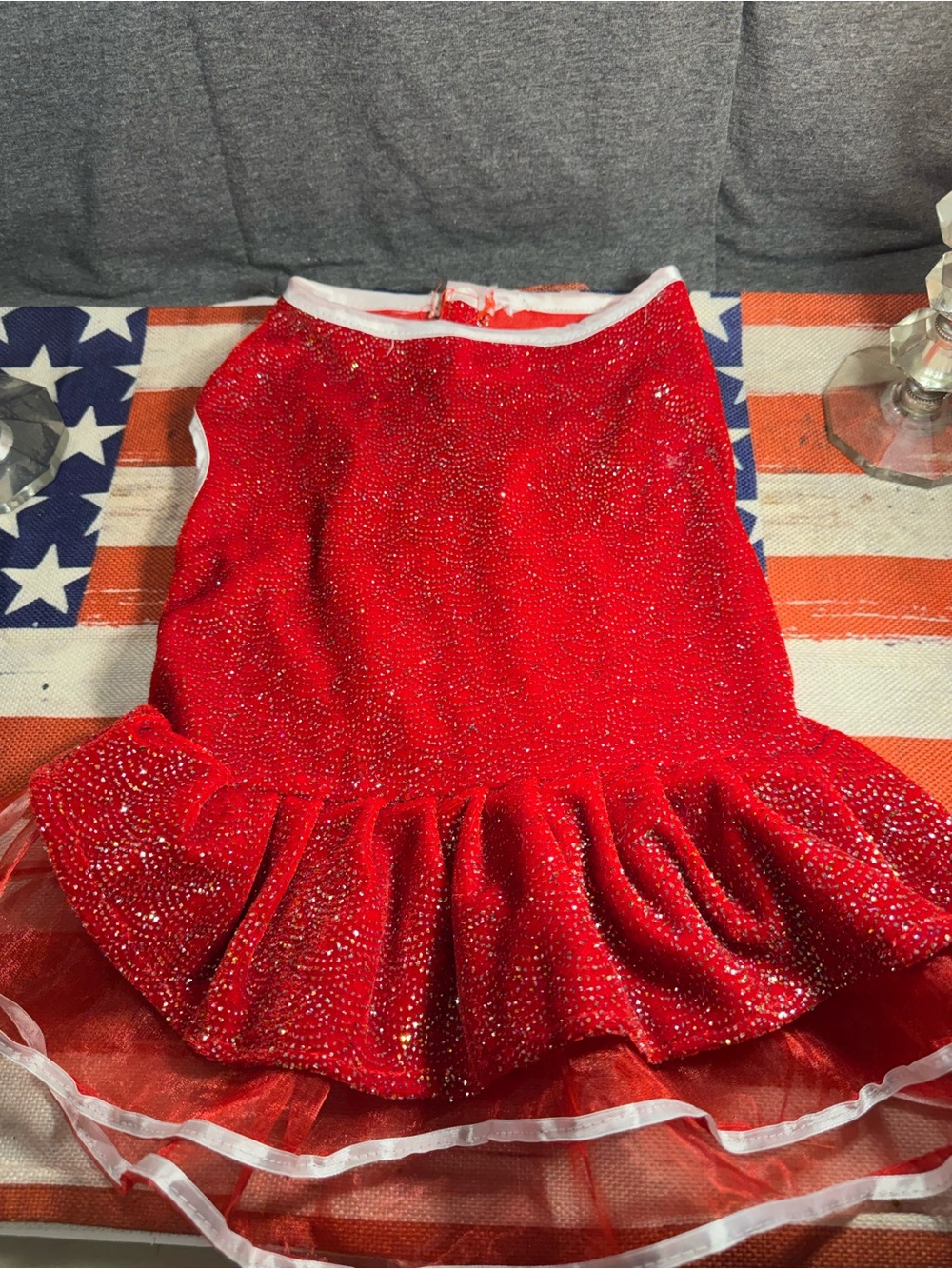 Sparkling Red Ruffle Dog Dress